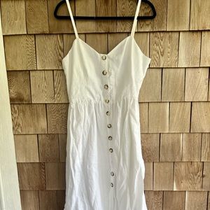 NWT White linen Reformation dress, size 10